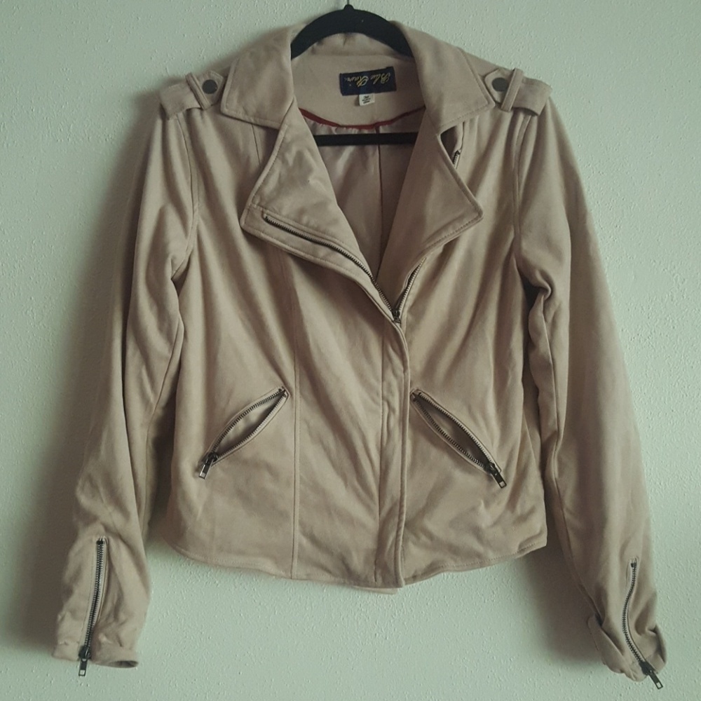 🍀 Blush Pink Moto Jacket